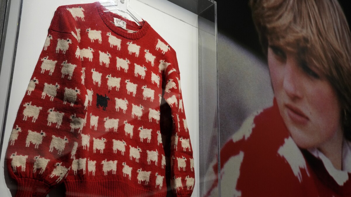 Princess Diana s iconic black sheep sweater could fetch at least